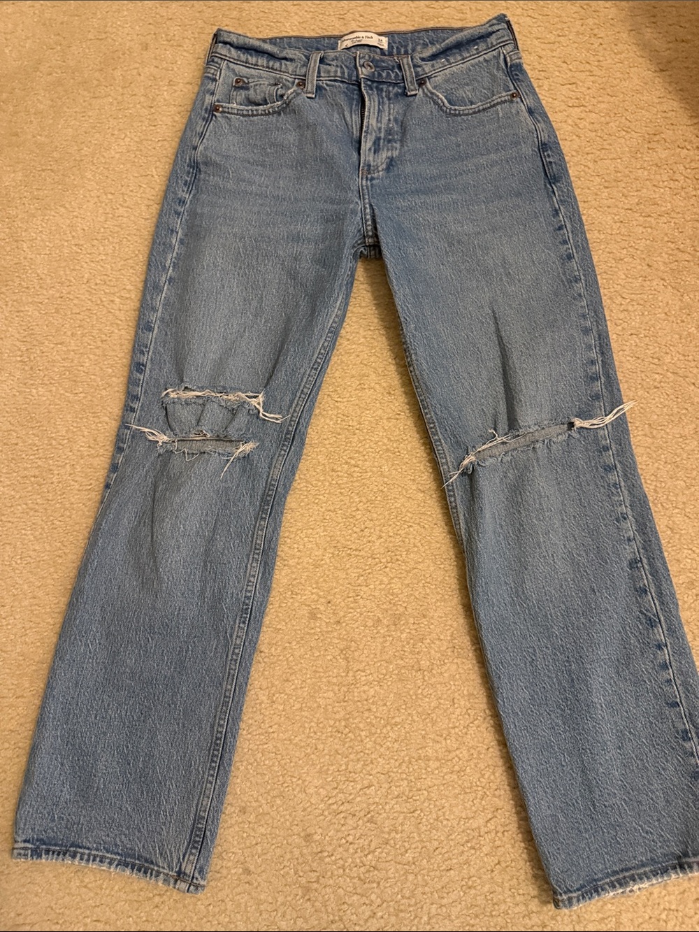 Abercrombie & Fitch Light Blue Baggy Low-Rise Jeans